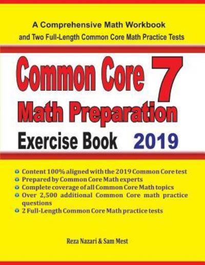 Cover for Reza Nazari · Common Core 7 Math Preparation Exercise Book (Paperback Book) (2019)