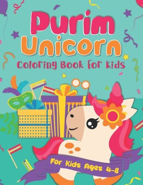 Cover for Pink Crayon Coloring · Purim Unicorn Coloring Book for Kids: A Purim Gift Basket Idea for Kids Ages 4-8 A Jewish High Holiday Coloring Book for Children (Paperback Bog) (2020)