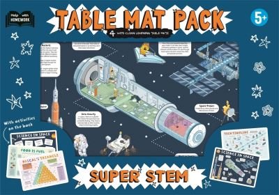 Cover for Autumn Publishing · 5+ Super STEM - 4 Wipe-Clean Learning Table Mats (Kort) (2024)