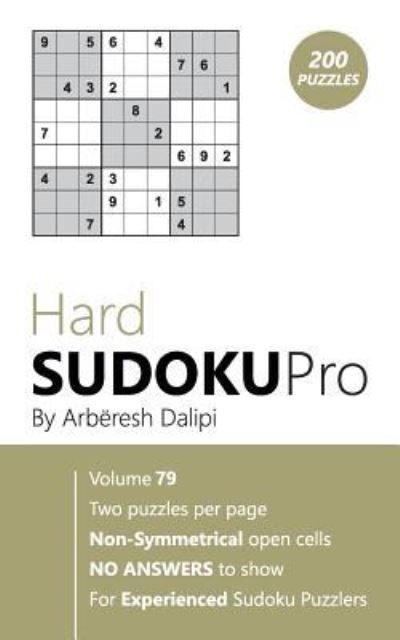 Hard Sudoku Pro - Arberesh Dalipi - Książki - Createspace Independent Publishing Platf - 9781976519086 - 18 września 2017