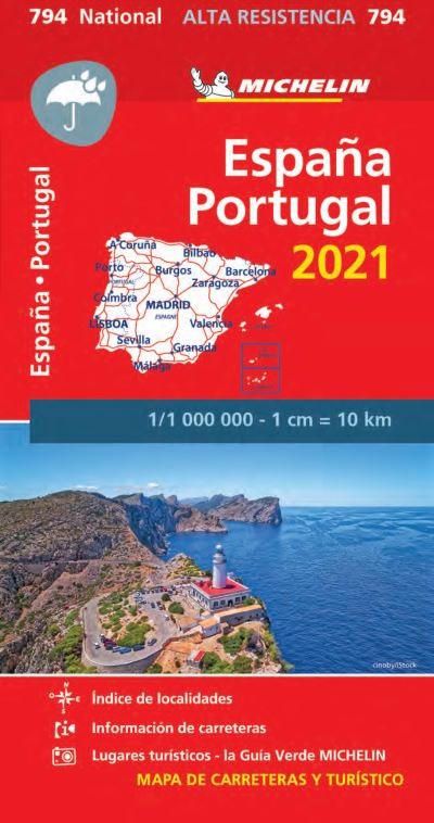 Cover for Michelin · Spain &amp; Portugal 2021 - High Resistance National Map 794: Maps - Michelin National Maps (Map) (2021)