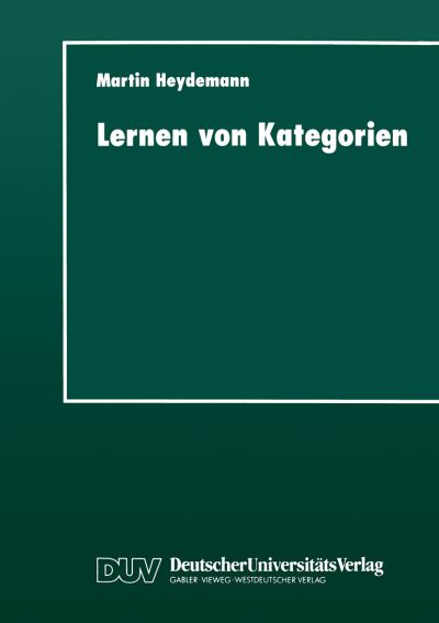 Cover for Martin Heydemann · Lernen Von Kategorien - Studien Zur Kognitionswissenschaft (Paperback Book) [1998 edition] (1998)