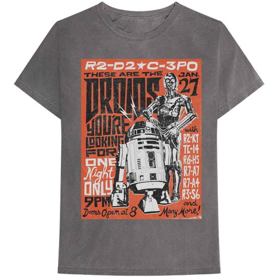 Cover for Star Wars · Star Wars Unisex T-Shirt: Droids Rock (Grey) (T-shirt) [size S] [Grey - Unisex edition] (2020)