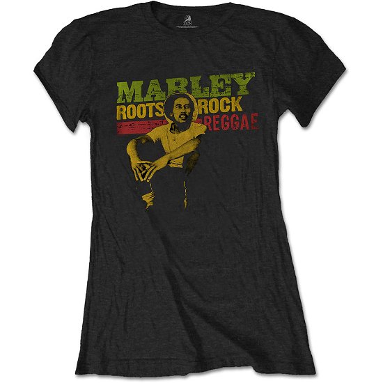 Cover for Bob Marley · Bob Marley Ladies T-Shirt: Roots, Rock, Reggae (T-shirt) [size S] [Black - Ladies edition]