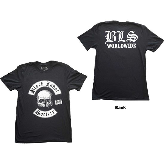 Black Label Society Unisex T-Shirt: Worldwide V. 2 (Back Print) - Black Label Society - Koopwaar -  - 5056561041087 - 