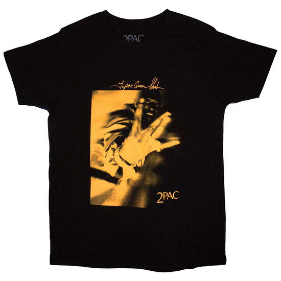 Tupac Unisex T-Shirt: Fingers Orange Tone - Tupac - Merchandise -  - 5056737246087 - 