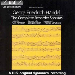 Complete Recorder - Handel / Pehrsson / Ericson / Schuback - Musik - Bis - 7318590002087 - 25. März 1994