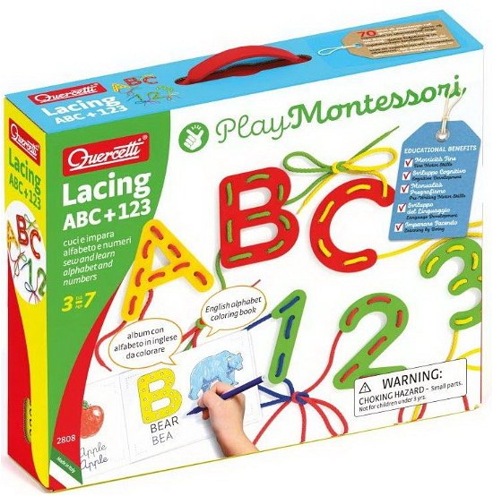 Quercetti: Play Montessori Lacing Abc+123 - Quercetti: 2808 - Merchandise - Quercetti - 8007905028087 - 