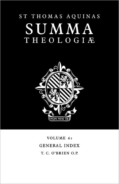 Cover for Thomas Aquinas · Summa Theologiae Index: Volume 61: General Index (Paperback Book) (2006)