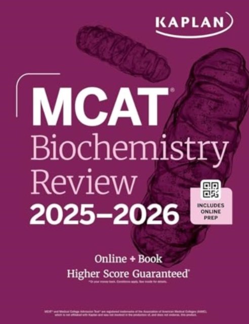 Cover for Kaplan Test Prep · MCAT Biochemistry Review 2025-2026: Online + Book - Kaplan Test Prep (Paperback Book) (2024)