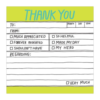 Cover for Thank You Stickies · Knock Knock Hand Lettered Sticky Note Thank You - Hand Lettered (Print) (2013)