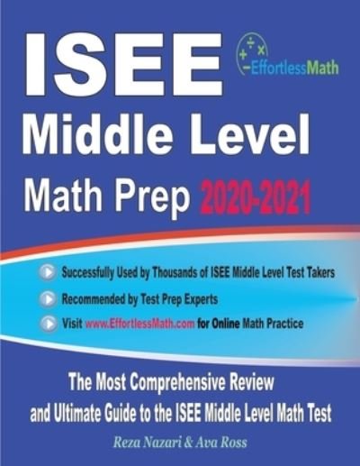 Cover for Ava Ross · ISEE Middle Level Math Prep 2020-2021 (Paperback Book) (2020)