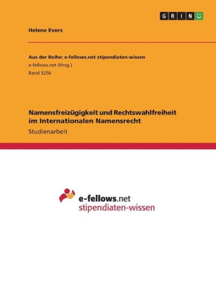 Cover for Evers · Namensfreizügigkeit und Rechtswah (Book)