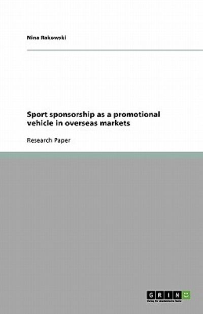 Cover for Rakowski · Sport sponsorship as a promoti (Book) (2008)