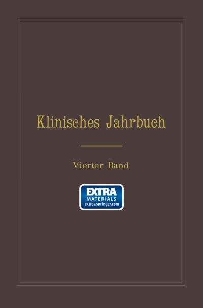 Cover for C Skrzeczka · Klinisches Jahrbuch: Vierter Band (Bog) (1901)