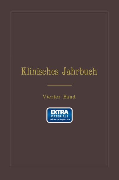 Cover for C Skrzeczka · Klinisches Jahrbuch: Vierter Band (Bog) (1901)