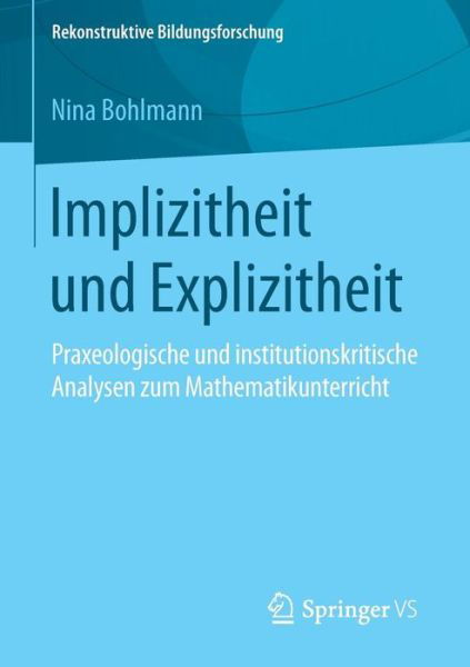 Cover for Bohlmann · Implizitheit und Explizitheit (Book) (2016)