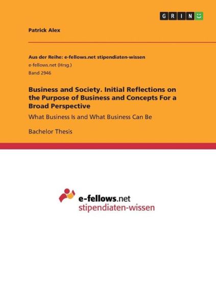 Cover for Alex · Business and Society. Initial Refl (Book)