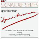 Cover for Ignaz Friedman · Höhepunkte Seiner Diskographie 1925-36 (CD) (2005)