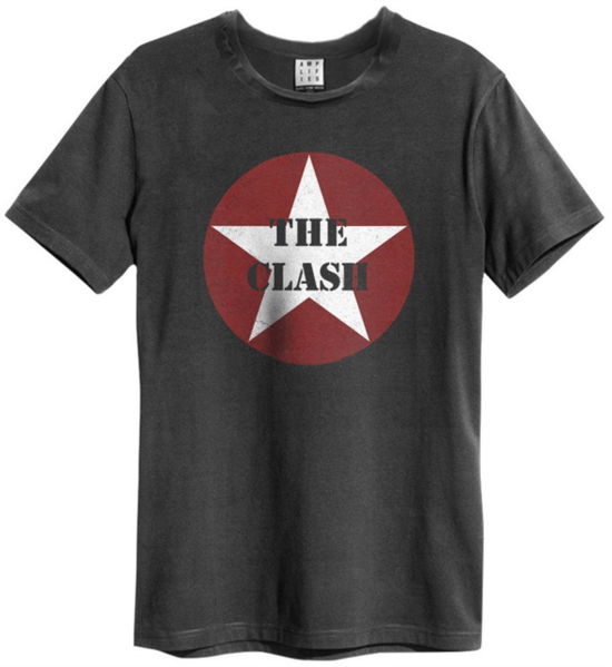 Clash - Star Logo Amplified Vintage Charcoal Small T Shirt - The Clash - Produtos - AMPLIFIED - 5054488237088 - 14 de abril de 2020