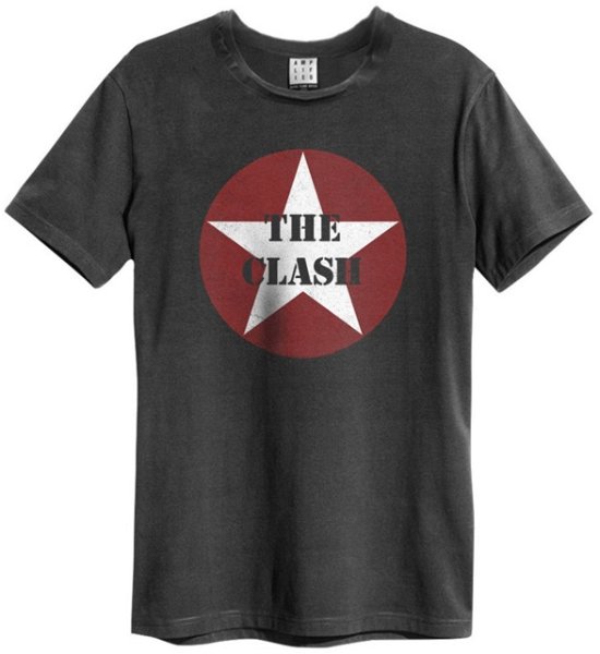 Cover for The Clash · Clash - Star Logo Amplified Vintage Charcoal Small T Shirt (T-shirt) [size S] (2020)