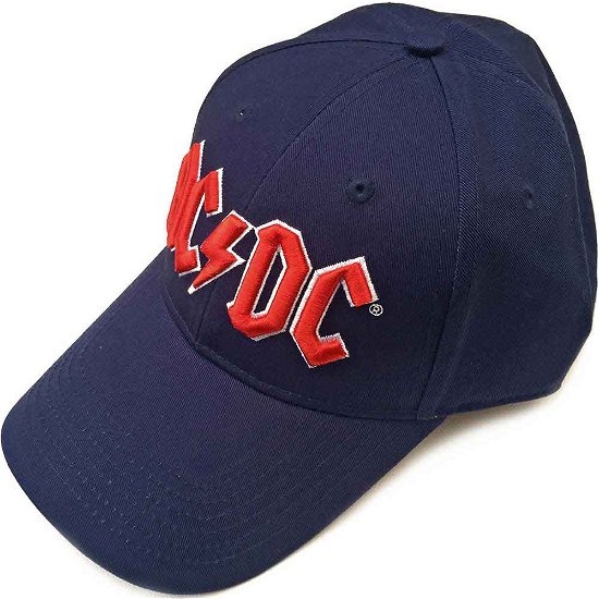 Cover for AC/DC · AC/DC Unisex Baseball Cap: Red Logo (Navy Blue) (Kläder) [Blue - Unisex edition]