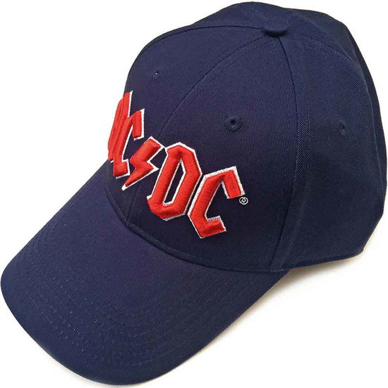 AC/DC Unisex Baseball Cap: Red Logo (Navy Blue) - AC/DC - Merchandise - Perryscope - 5056170626088 - 