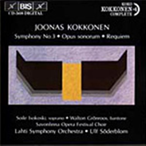 Cover for Kokkonen / Soderblom / Lahti So · Symphony 3 / Opus Sonorum / Requiem (CD) (1994)