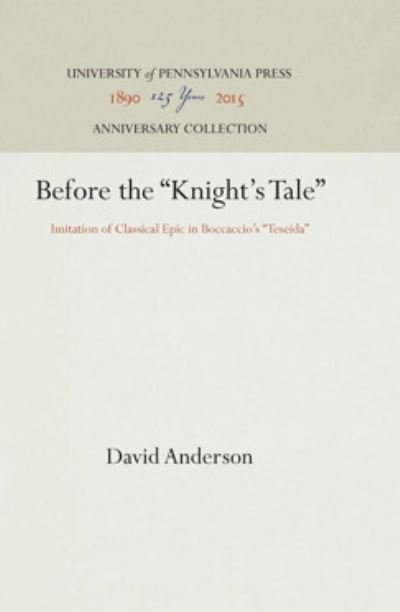 Cover for David Anderson · Before the Knight's tale (Bok) (1988)