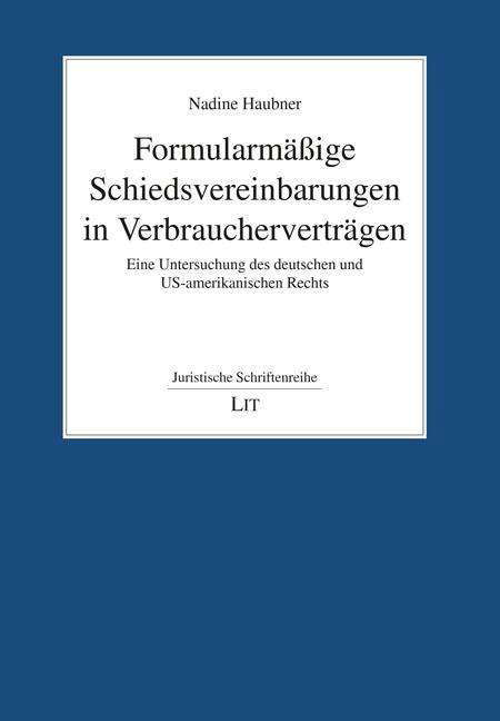 Cover for Haubner · Formularmäßige Schiedsvereinbar (Buch)