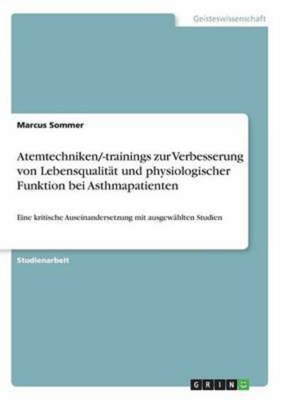 Cover for Sommer · Atemtechniken / -trainings zur Ver (Book) (2017)