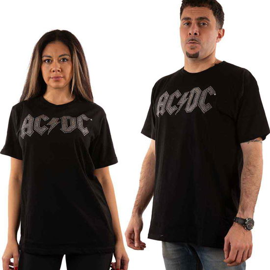 AC/DC Unisex T-Shirt: Logo (Embellished) - AC/DC - Merchandise - ROCK OFF - 5056170674089 - 
