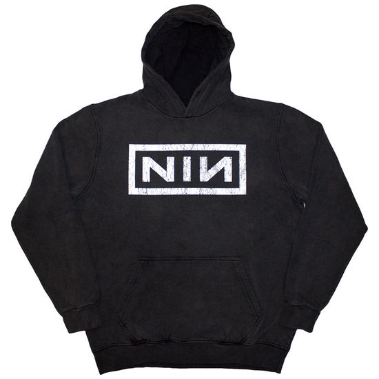 Cover for Nine Inch Nails · Nine Inch Nails Unisex Stone Wash Pullover Hoodie: Classic Logo (Charcoal Grey) (Wash Collection) (Hoodie) [size S] (2024)