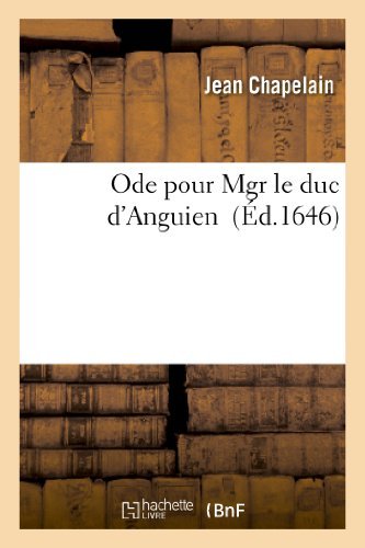 Cover for Chapelain-j · Ode Pour Mgr Le Duc D Anguien (Pocketbok) (2022)