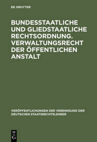 Cover for Lutz Richter · Bundesstaatliche und gliedstaatliche Re (Book) (1975)