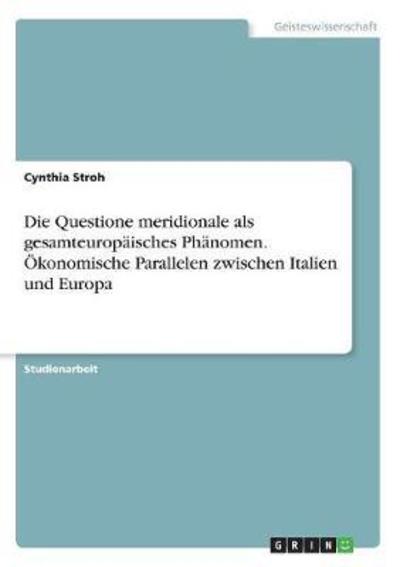 Cover for Stroh · Die Questione meridionale als ges (Buch)