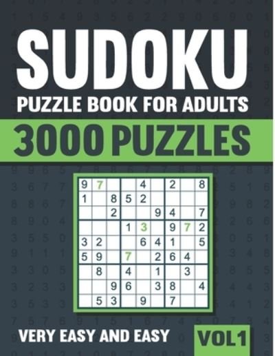 Cover for Visupuzzle Books · Sudoku Puzzle Book for Adults: 3000 Very Easy to Easy Sudoku Puzzles with Solutions - Vol. 1 (Paperback Book) (2020)
