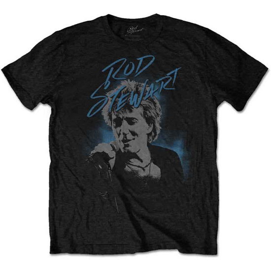 Cover for Rod Stewart · Rod Stewart Unisex T-Shirt: Scribble Photo (Black) (T-shirt) [size L] [Black - Unisex edition] (2018)