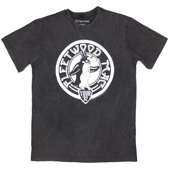 Cover for Fleetwood Mac · Fleetwood Mac Unisex Stone Wash T-Shirt: Tour '82 Penguin (Charcoal Grey) (T-shirt) [size S] (2024)