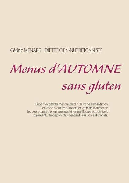 Cover for Ménard · Menus d'automne sans gluten (Book) (2019)