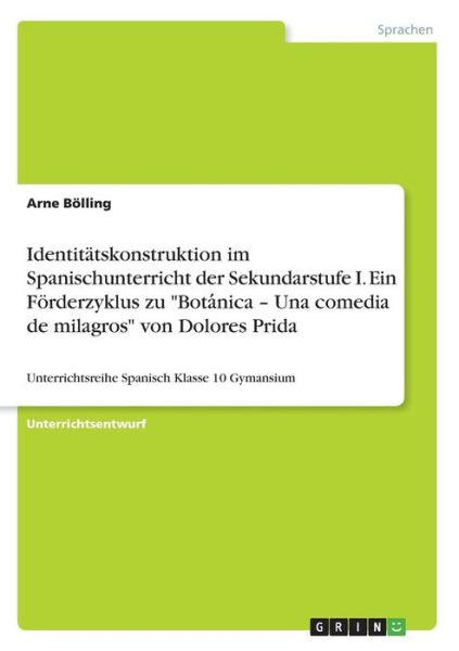 Cover for Bölling · Identitätskonstruktion im Spani (Book)