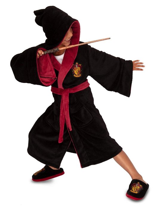 Harry Potter - Robe -  Gryffindor Kids Poly Fleece Black Burgundy Medium - Groovy UK - Merchandise -  - 5055437926091 - 