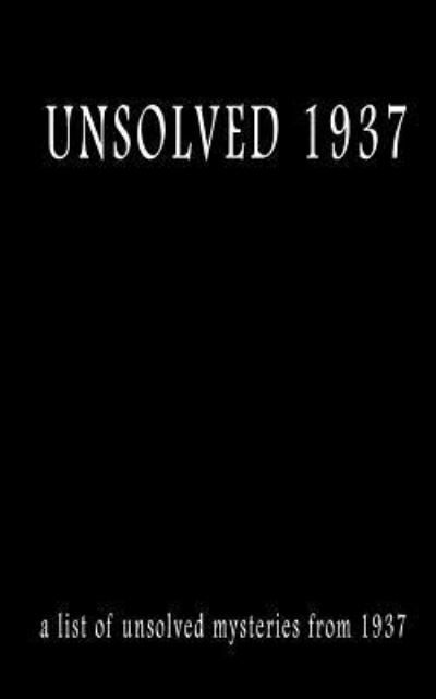 Cover for Pat Finn · Unsolved 1937 (Taschenbuch) (2018)