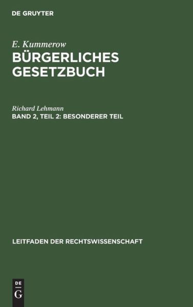 Cover for Richard Lehmann · Besonderer Teil (Book) (1948)