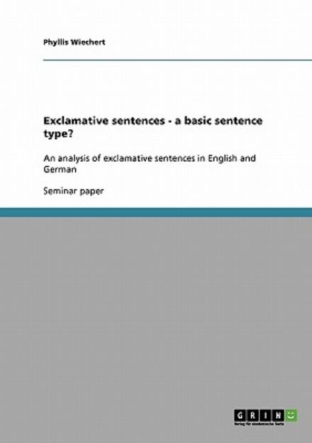 Cover for Wiechert · Exclamative sentences - a basi (Book) (2013)