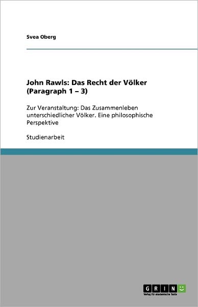 Cover for Oberg · John Rawls: Das Recht der Völker (Book) [German edition] (2009)