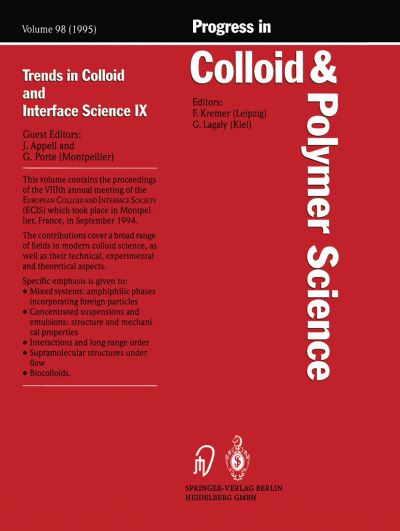 Cover for Jacqueline Appell · Trends in Colloid and Interface Science IX - Progress in Colloid and Polymer Science (Taschenbuch) [Softcover reprint of the original 1st ed. 1995 edition] (2013)