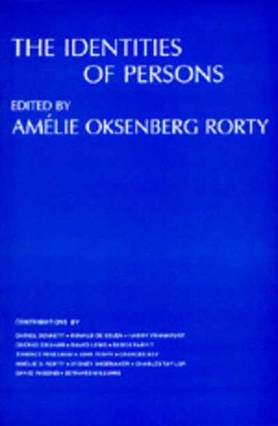 Cover for Amelia O Rorty · The Identities of Persons - Topics in Philosophy (Paperback Bog) (1976)