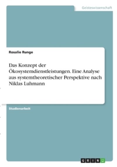 Cover for Runge · Das Konzept der Ökosystemdienstle (Book)