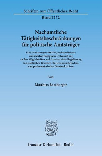 Cover for Bamberger · Nachamtliche Tätigkeitsbeschr (Book) (2014)